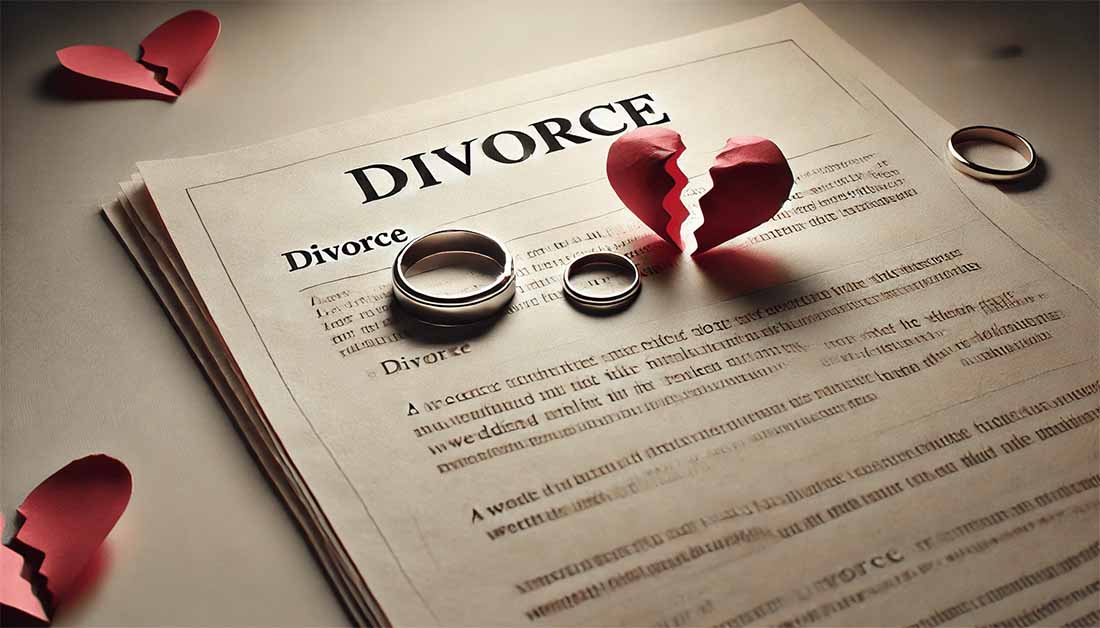 A image of a divorce document placed on a table. How to prepare for divorce? Get divorce advice before preparing for divorce.